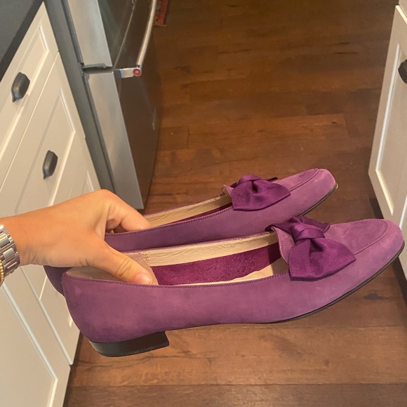 Ferragamo Purple Suede Smoking Slippers - Picture 1 of 7